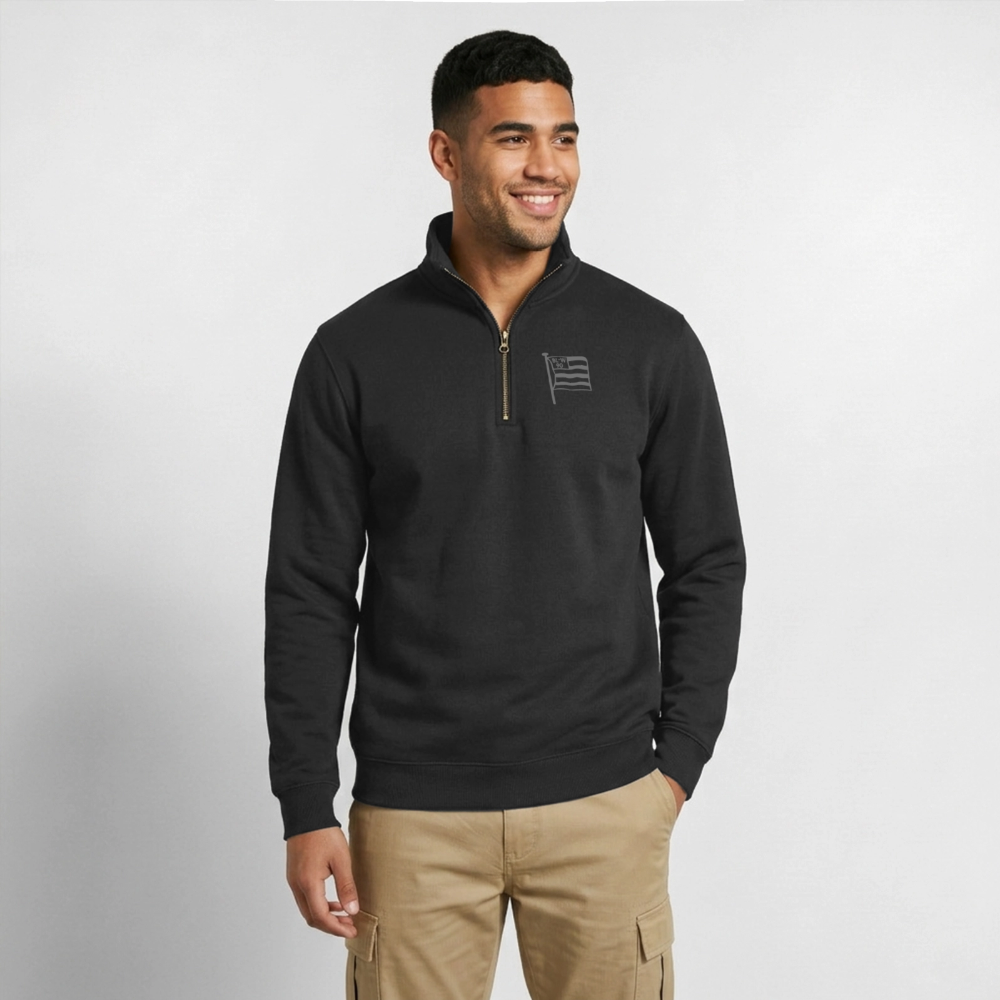 Quarter-Zip-Pullover • Fahne - Schwarz